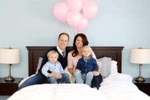 Meet Jen DeMarco pictured here with her husband Joe and their two children. Jen, along with Joe, is co-founder of Local Barre here in Hoboken