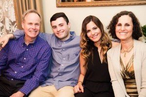 Hoboken Girl editor and founder Jen Casson surrounded by her entire family - dad, brother Michael, and on her left, her mom.