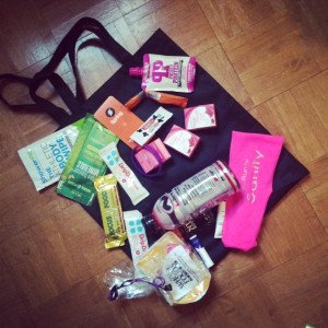 Just a small sampling of some of the stuff I took home in my swag bag. It was worth the sweat sesh!