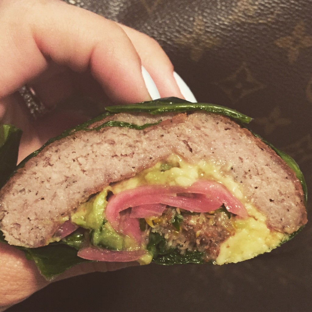 collard green socal bun bareburger hoboken girl