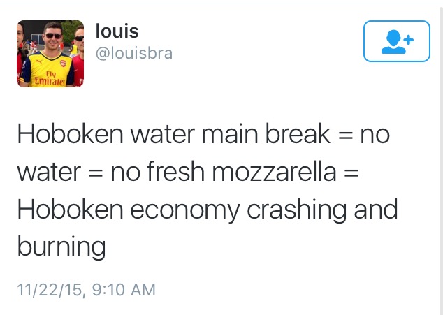 hoboken girl watermain break 2015 tweets