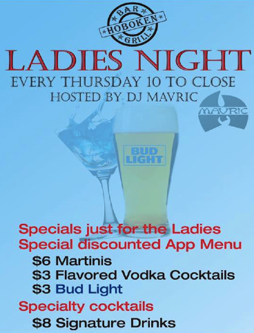 hoboken bar and grill ladies night