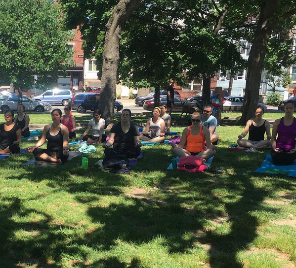 Yoga in the Heights - park