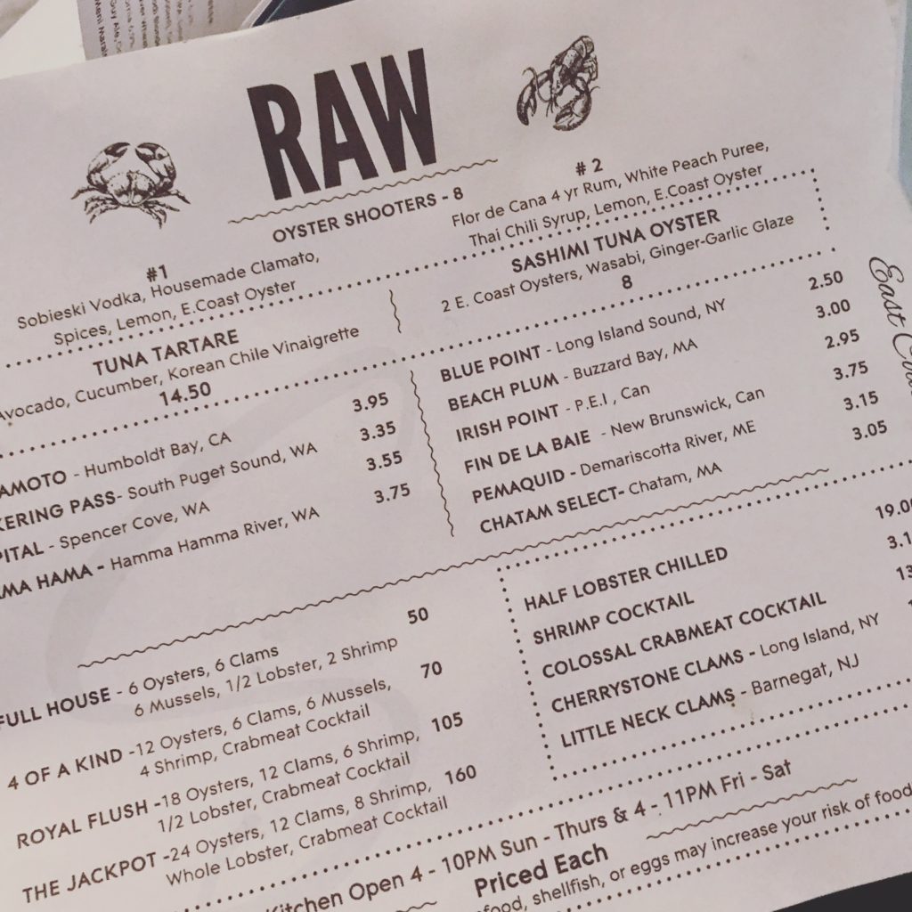 seafood raw bar hoboken