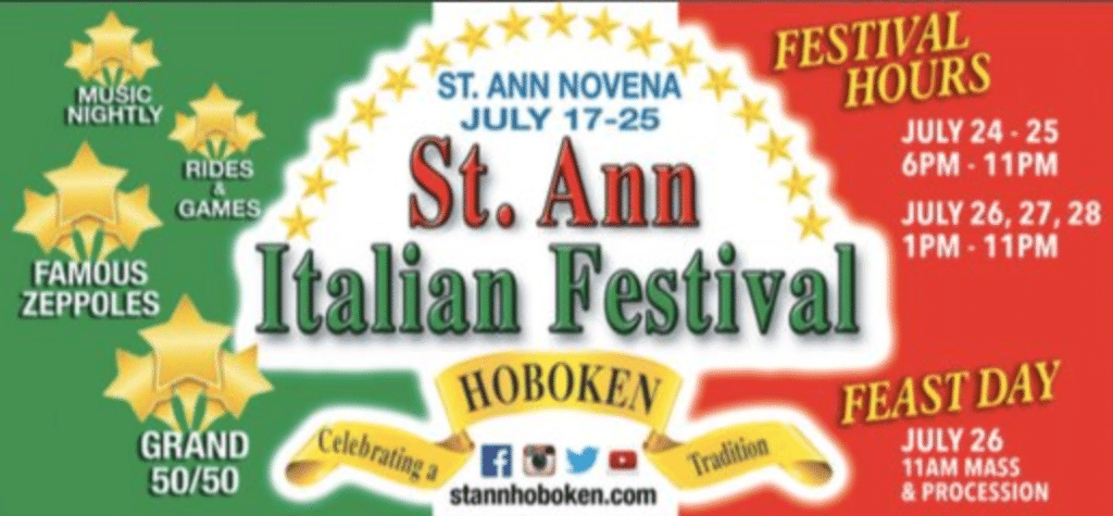 The 109th Hoboken St. Ann’s Feast 2019 Returns July 24-28th - Hoboken Girl