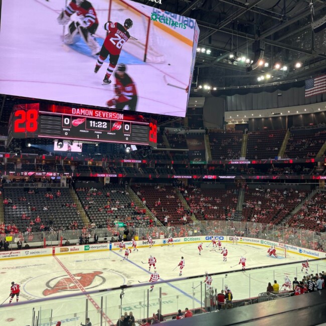 The new jumbotron at the Prudential Center is enormous : r/hockey