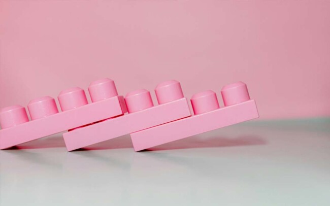 pink lego block