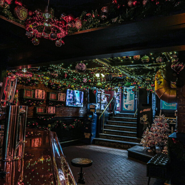 A view of the Christmas decorations in The Waiting Room