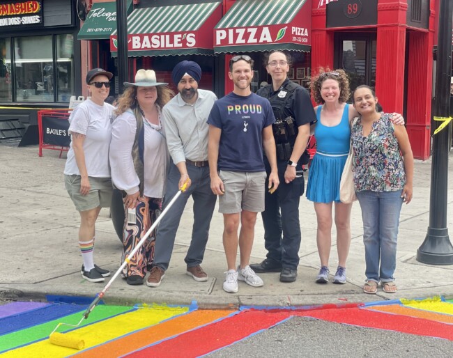 Hoboken rainbow crosswalk painting 2024 pride